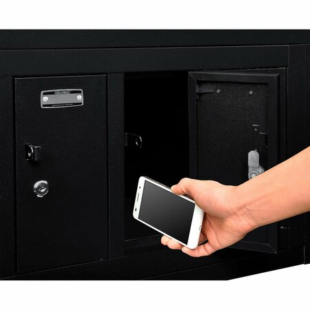 Global Industrial 4 Doors Tablet & Cell Phone Locker, Keyed Lock & Hasp and Master Door Open 493329BK